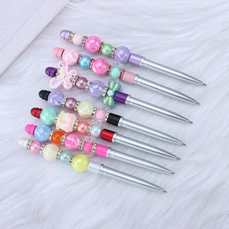 120Pcs Multi Color Touch Screen Beaded Pen DIY Cute Puzzle ballpoint pen Mobile IPad Touch Pens Business Office Gift Pen