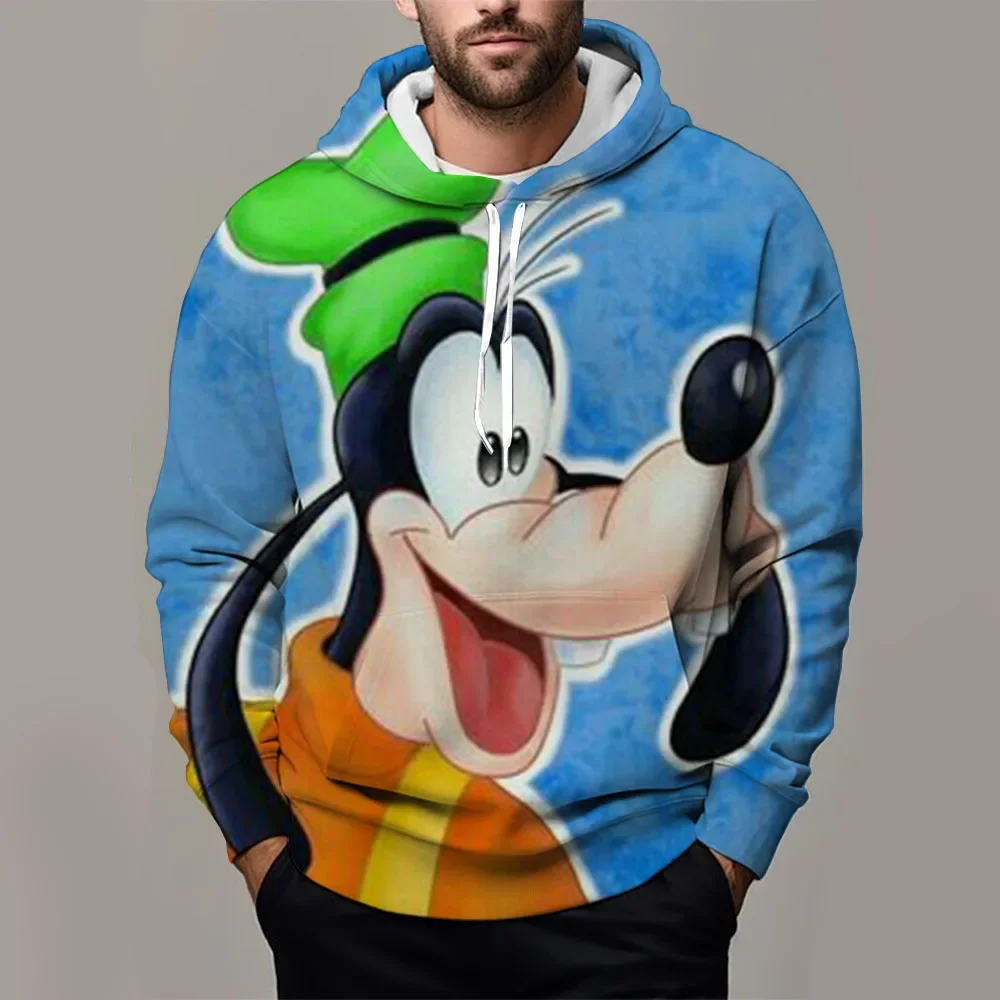 2024 New Disney Cartoon Men's Hoodie 3D Printed Pluto Pattern Sweatshirt Fashion Street Style Daily Casual Men's Pullover