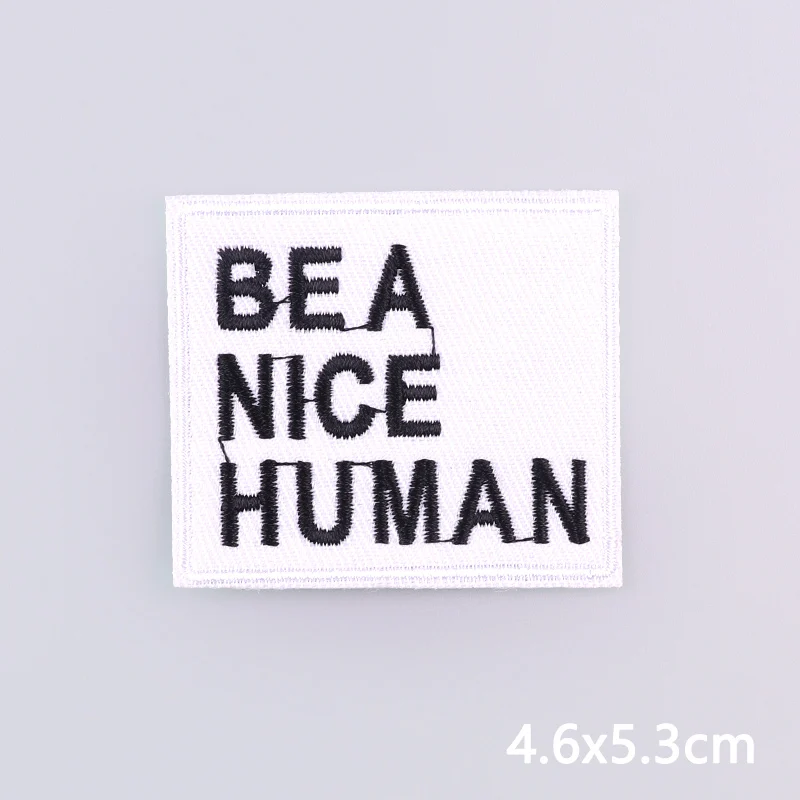White Letters Embroidery Patch Iron On Patches For Clothing Thermoadhesive Patches On Clothes DIY Sewing Applique Fusible Patch