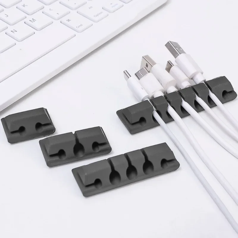 Silicone Cable Organizer USB Winder Desktop Tidy Management Clips Holder For Mouse Keyboard Earphone Headset Wire Organizer