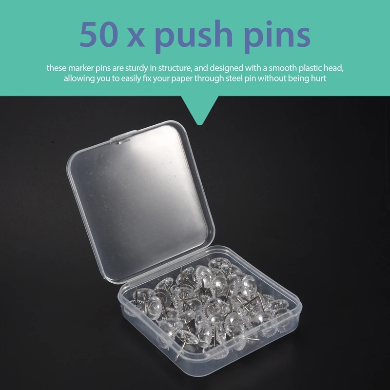 Clear Push Pins Small Plastic Thumb Tacks Steel Point And Clear Plastic Head Pushpins For Cork Board