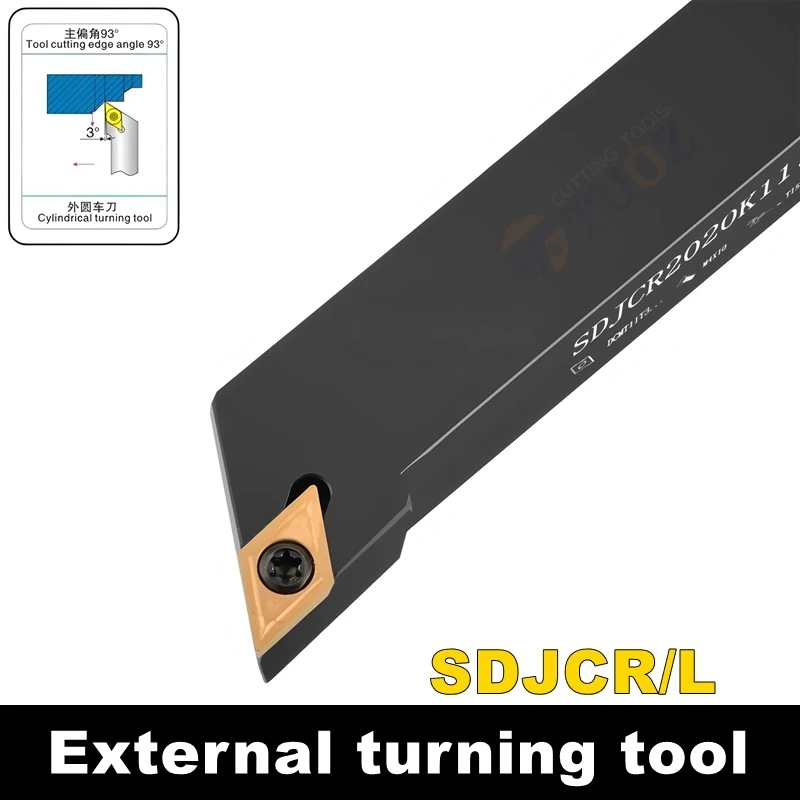 TUOZ SDJCR SDJCL 93degrees External Turning Tool 1212 1616 2020 2525 Cnc Holder Lathe Cutter Shank DCMT0702 DCMT11T3 Inserts