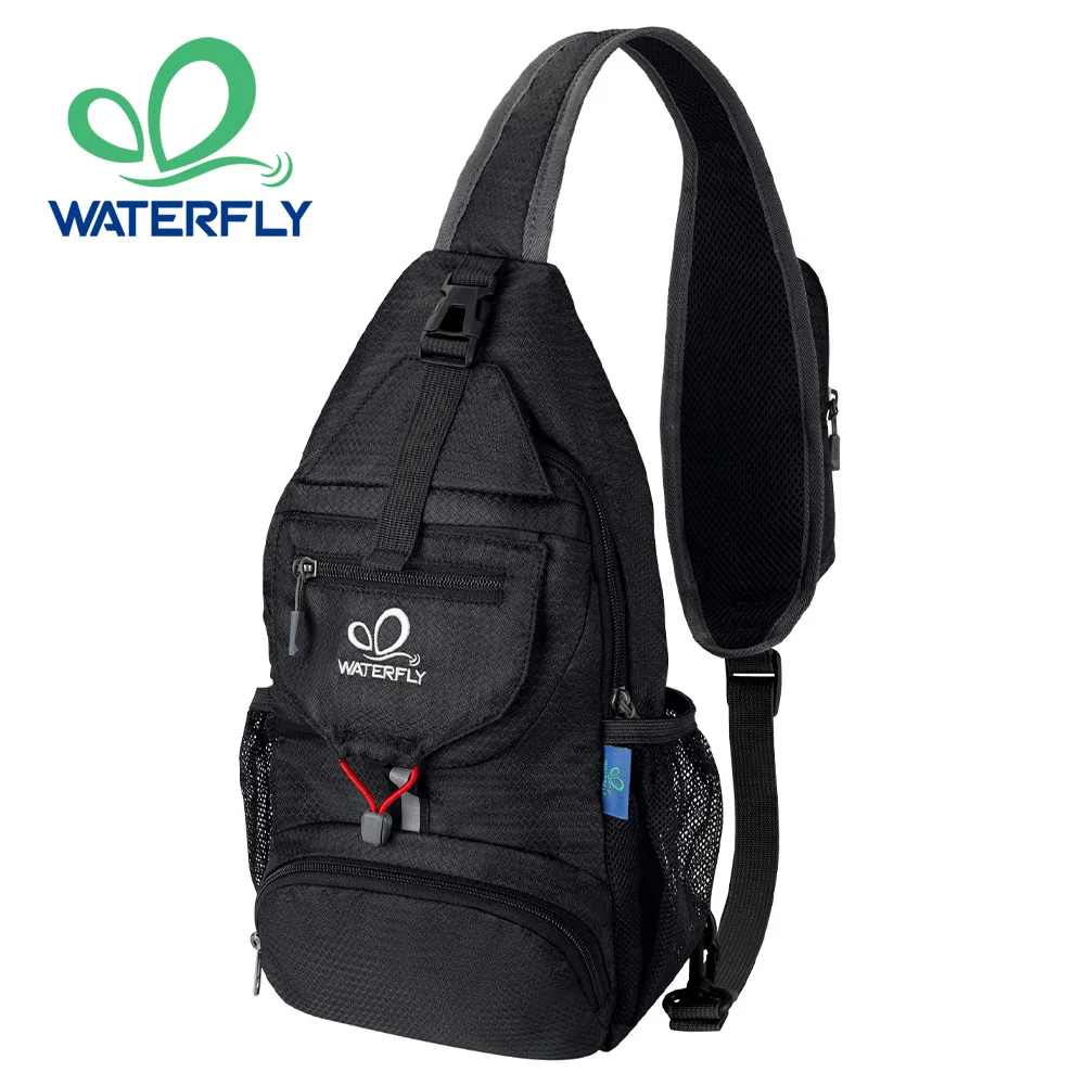 

WATERFLY Chest Bag Shoulder Small Crossbody Bag Sling Pack Packable Cycling Backpack For Women Men Hiking Traveling