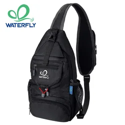 WATERFLY Chest Bag Shoulder Small Crossbody Bag Sling Pack Packable Cycling Backpack For Women Men Hiking Traveling