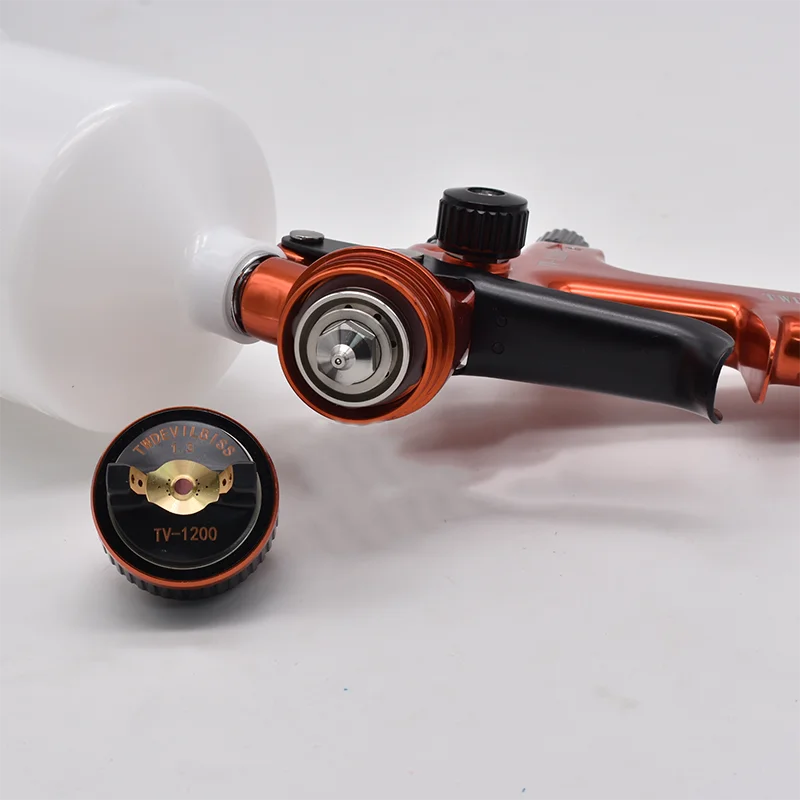 

Professional HVLP TV-1200 Spray Gun Kit, 1.3MM Nozzles for Painting, Woodworking, Auto Car Body Repair. High Efficiency