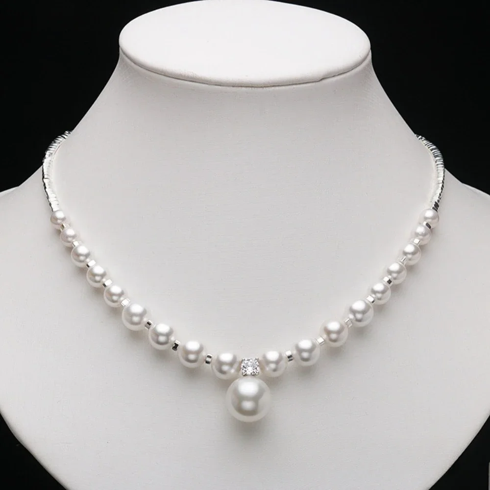 

Luxurious Fashion Imitation Pearl Necklace for Women New Collarbone Chain Girls Gifts Weddings Banquets Clothing Parts Charm