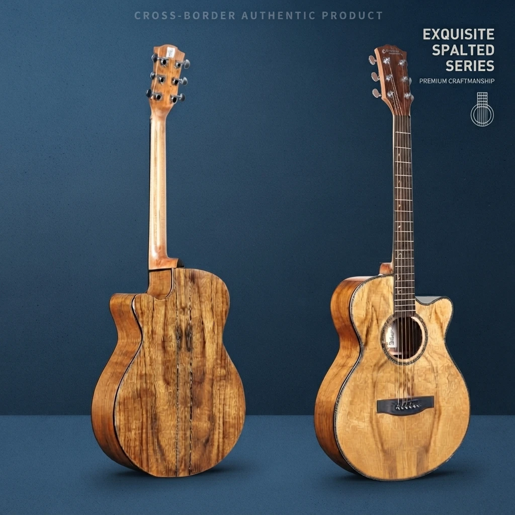 Solid Top Two Tone Striped Back Cutaway Acoustic Guitar, Dark Fretboard, Gloss Finish, Chrome Tuners, 6 Strings Entry Players