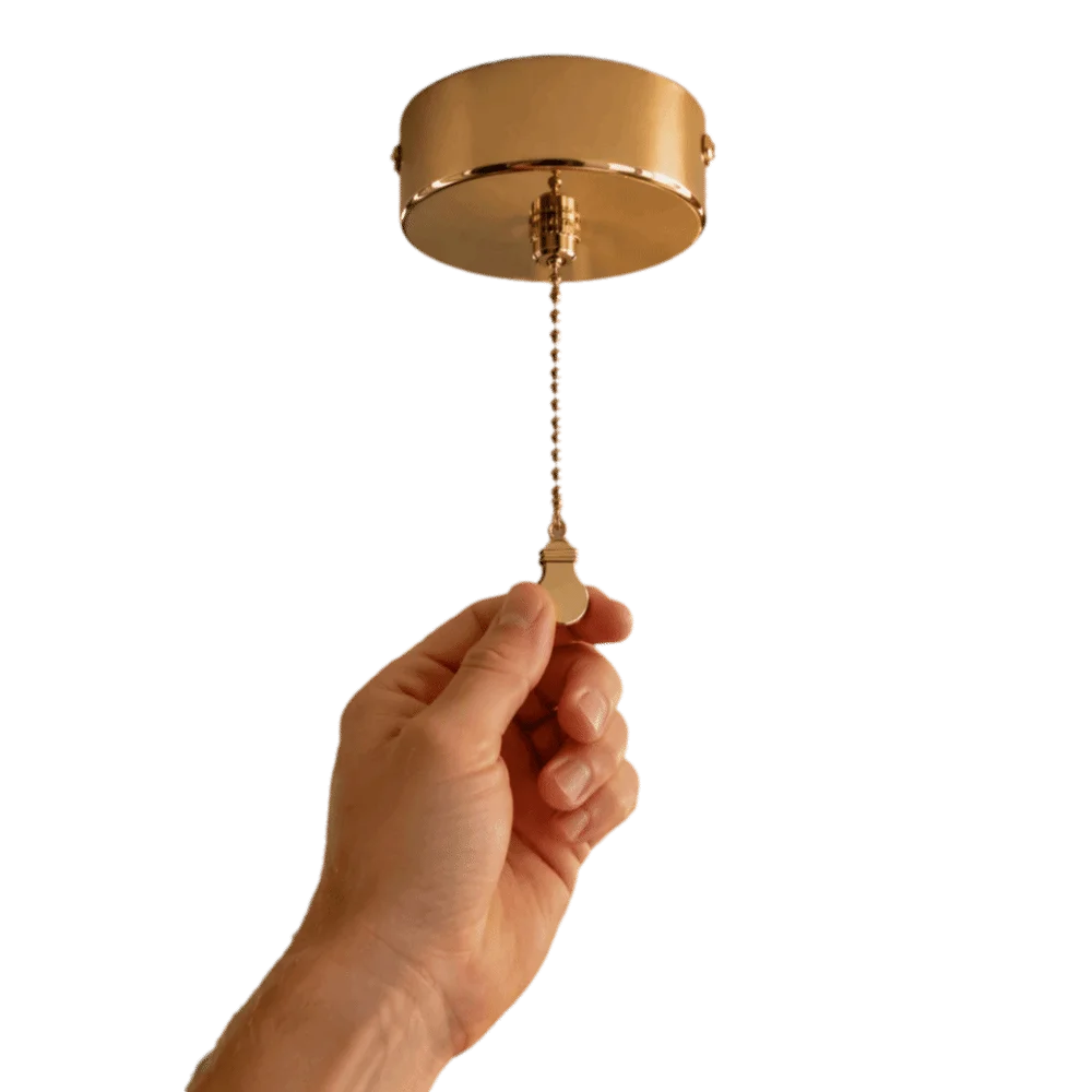 Antique Brass Finish Pull Cord Light Switch Convenient Light Control 5/30/50/100cm Chain Bathroom Light Switch Indicator Light