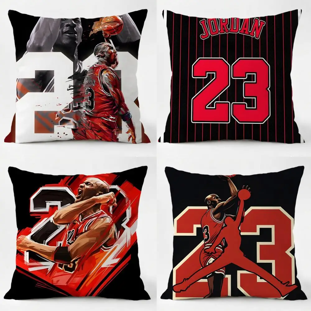 Legendary Athletic Sports 23 Jordan Cushion Cover Sofa Home Living Room Car Decor Washable Decorative Square Pillowcase