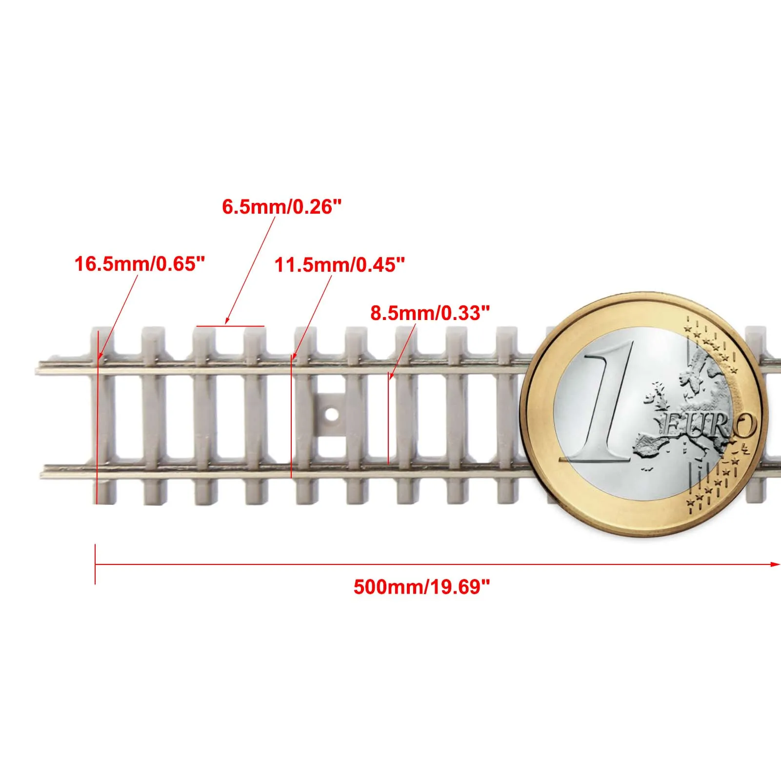 Evemodel 5pcs N Scale 1:160 Railroad Track Cupronickel Flexible Rail 50cm with Rail Joiners Nails HP27N