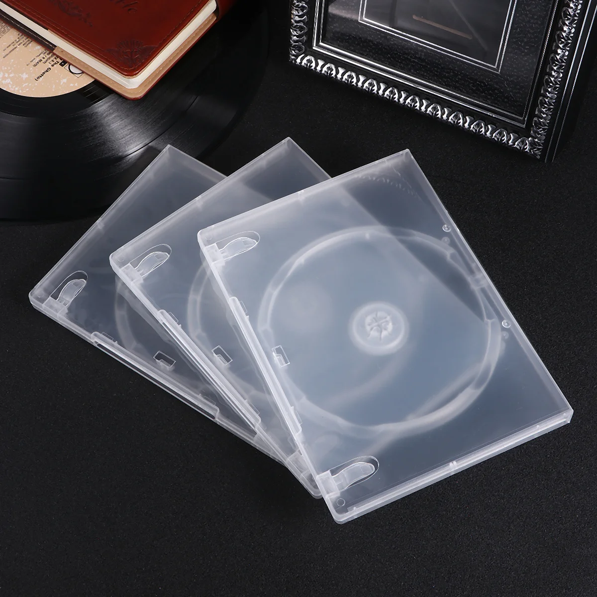 

6Pcs Cd Storage Holder Portable Transparent Dvd Case with Large Capacity Label Insert Media Video Storage Box for Home Cinema