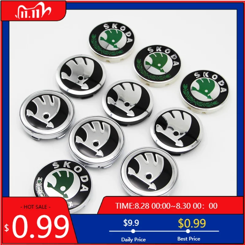 

Car Sticker 4Pcs 56mm Wheel Center Caps Aluminum Domed Sticker Logo Alloy Badge For Skoda Rapid Octavia A5 RS Kodiaq Fabia A7 Ac