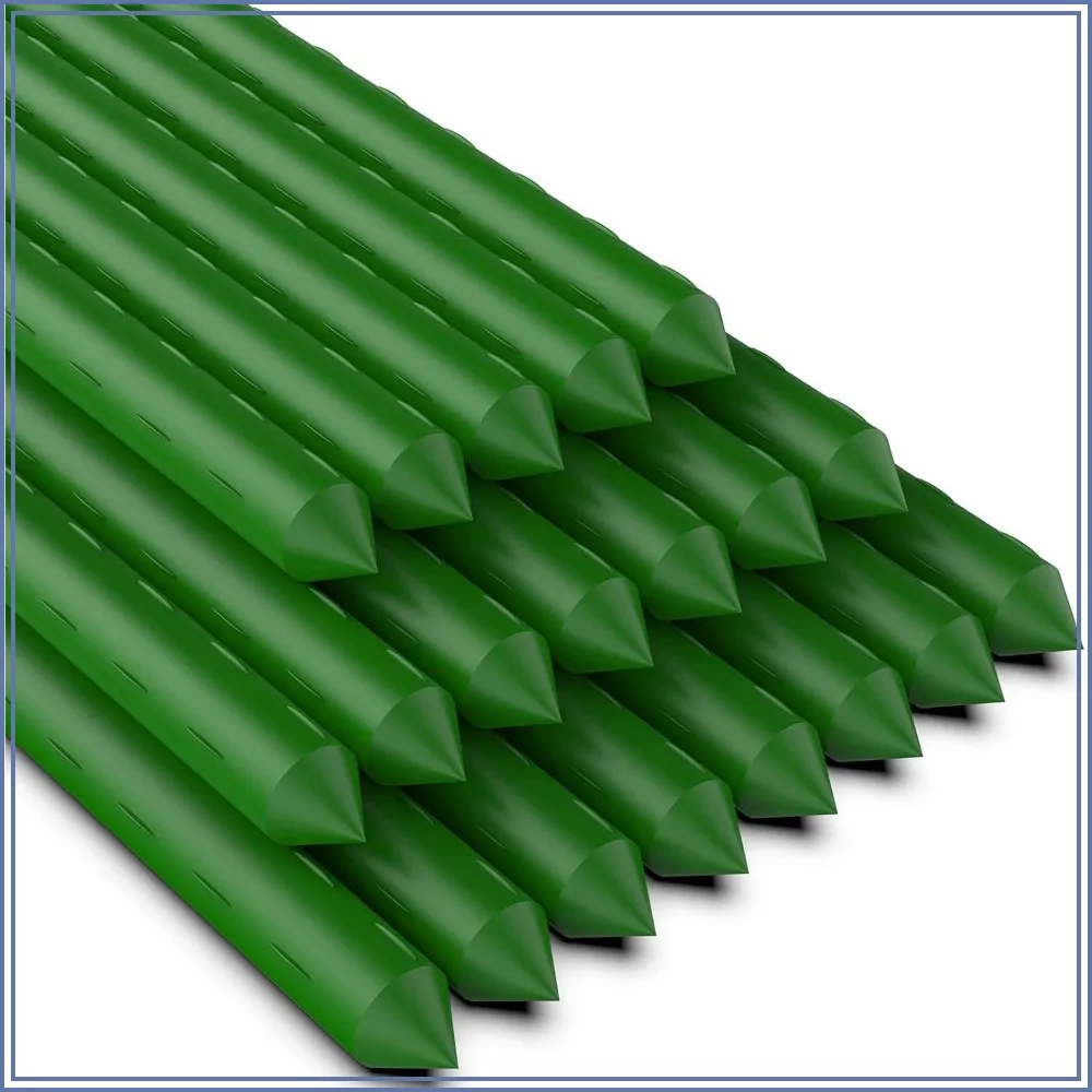 7ft Sturdy Steel Plant Stakes for Tomatoes & Vines, 20-Pack with Plastic Coating