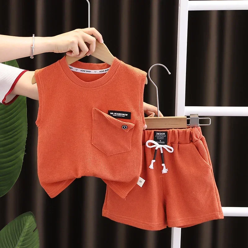 

New Summer Baby Girls Clothes Children Boys Casual Vest Shorts 2Pcs/Sets Infant Outfits Toddler Sports Costume Kids Tracksuits