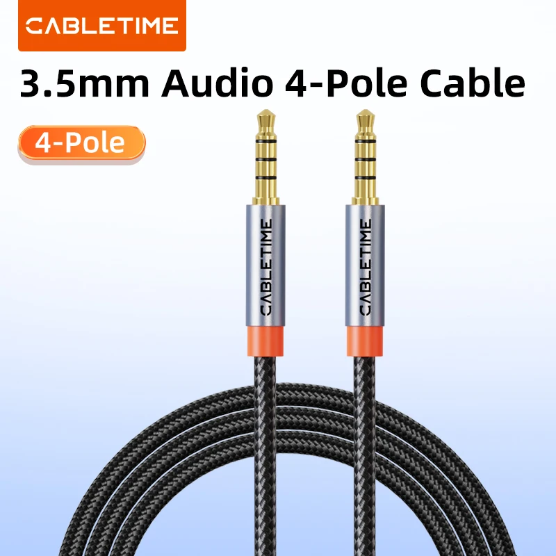 �y�Z�[�����zCABLETIME 3.5 �~�����[�g���I�[�f�B�I�P�[�u���I�X - �I�X 4 �ɃP�[�u�� TRRS 4 ���̕⏕ Aux �P�[�u���d�b�w�b�h�Z�b�g�}�C�N�ԗp