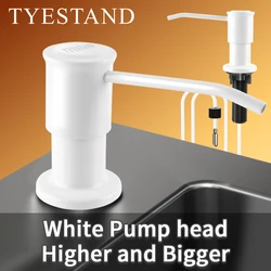 White Pump Head Stainless Steel Soap Dispenser for Kitchen Sink Built in Soap Dispenser Pump with 40