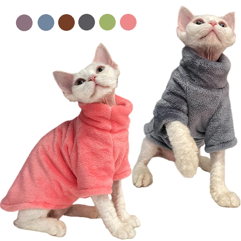 Suéter de gola alta sem pêlos quente, roupas para cães pequenos e médios, cachorrinho e gatos, jaqueta de inverno, casaco de chihuahua, sphynx,