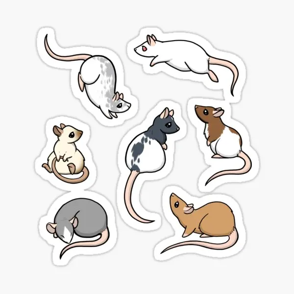 Rats 5PCS Stickers for Car Cute Bumper Home Funny Cartoon Decorations Wall Water Bottles Living Room Art Anime Print Kid Decor