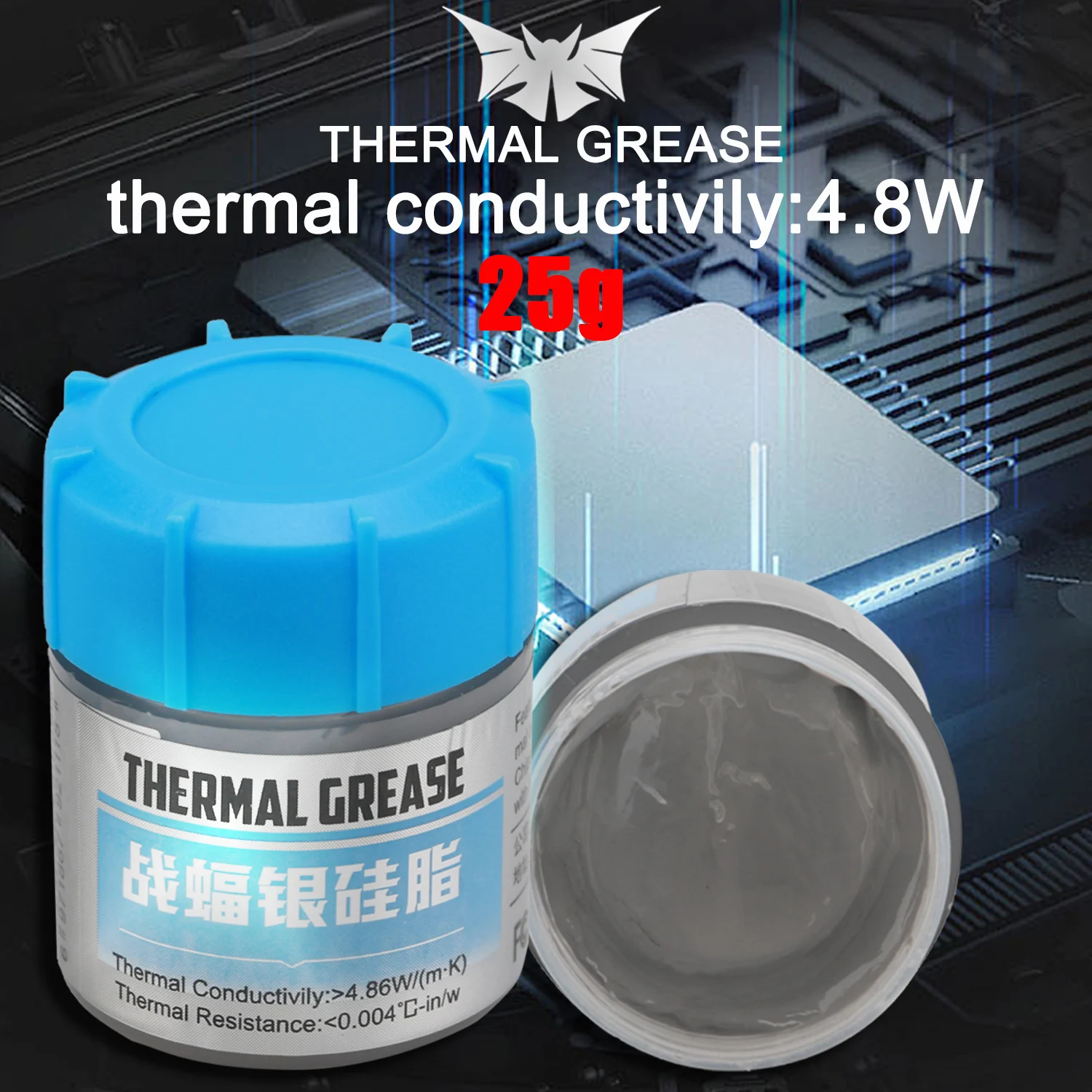 

Thermagic Thermal Paste Performance Thermal Conductive Grease Paste 4.8 W/MK 25g for Game PC PS5 CPU GPU Cooling