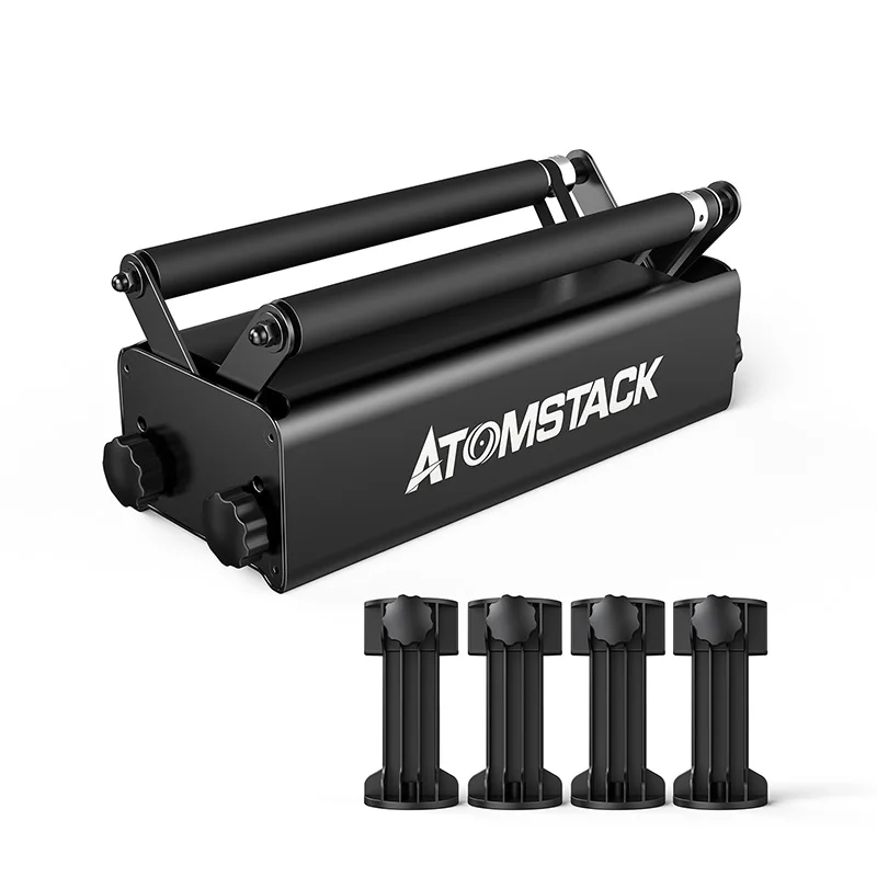 ATOMSTACK R3/R3 Pro Laser Engraving Axis Rotary Roller Device for CNC Router Engraver Cylindrical Round Objects Cans Accessories