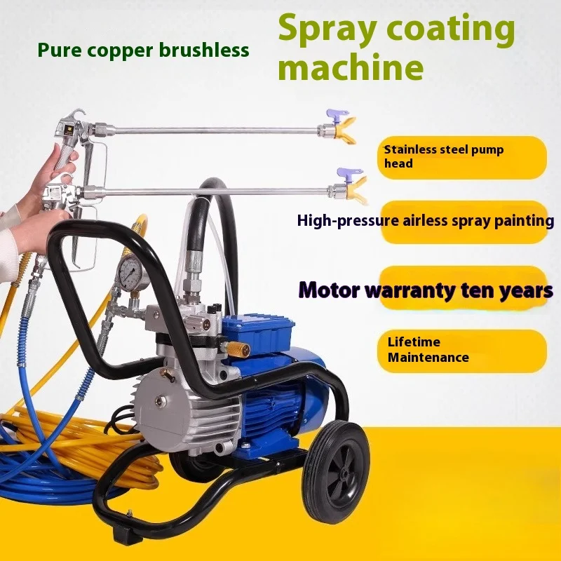 Spruzzatore airless ad alta pressione: verniciatura ad alta potenza con vernice al lattice, piccola macchina a spruzzo elettrica domestica per vernice ad olio, efficiente, facile da usare