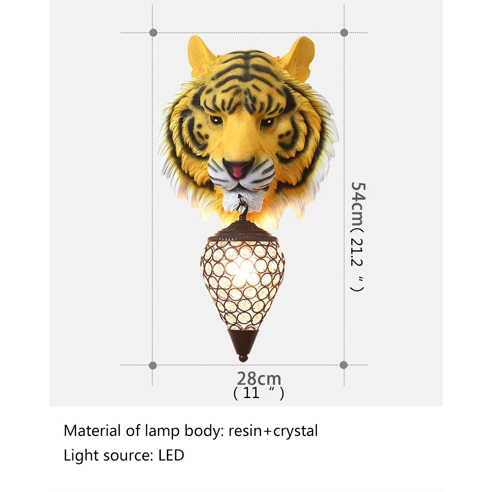 SOFITY Modern Wall Lamp LED Creative American Tiger Sconce Lights For Home Living Room Bedroom Bedside Porch Decor