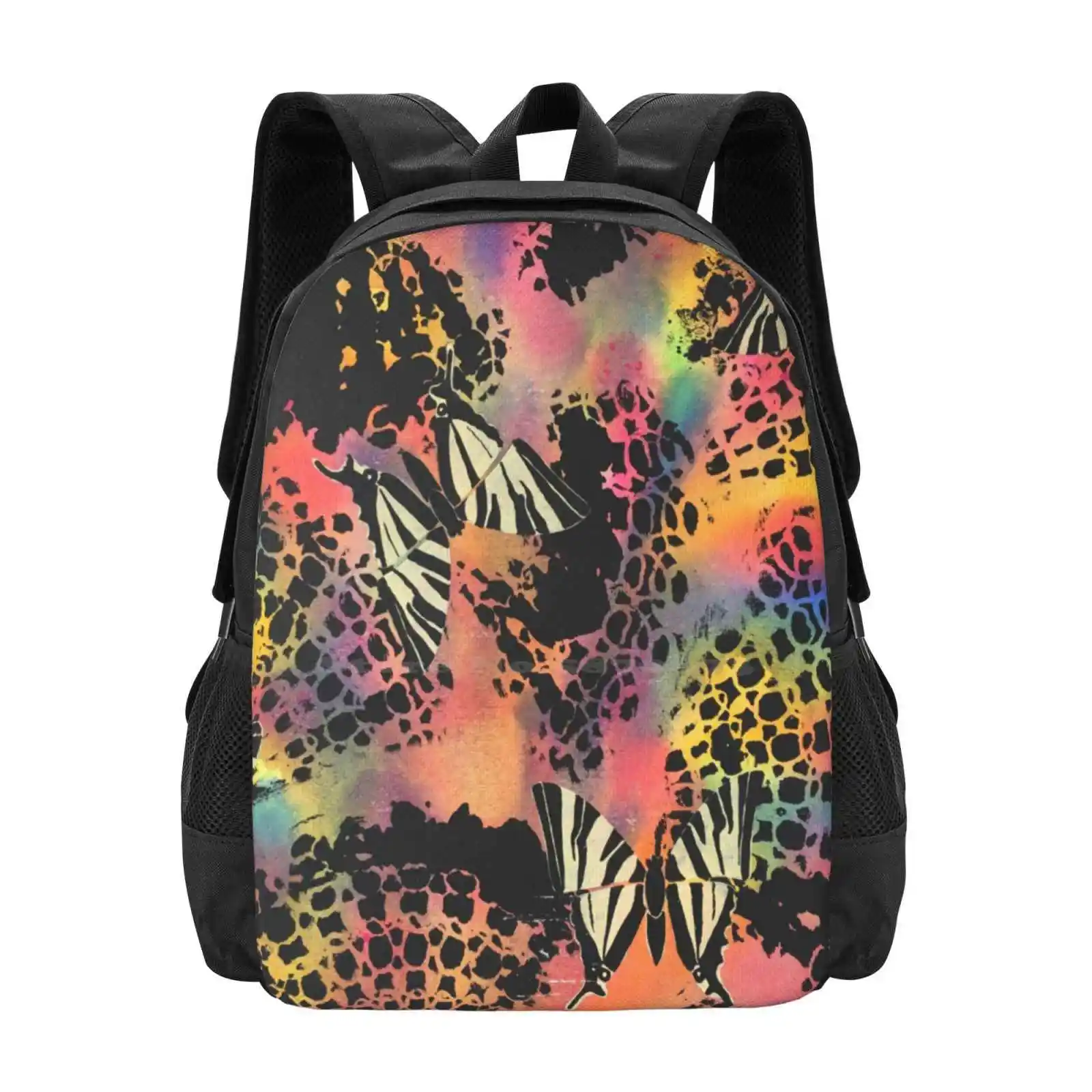 Schwalben schwanz Schmetterlinge auf schwarzer Spitze heißen Verkauf Rucksack Mode Taschen Schwalben schwanz Schmetterling Schmetterlinge Regenbogen rosa orange blau