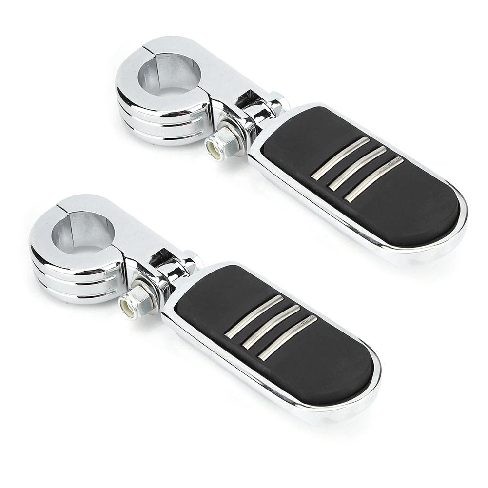 2Pcs 32mm Chrome Motorcycle Footpegs Footrest with Mount Fit For Honda GoldWing GL1500 GL1800