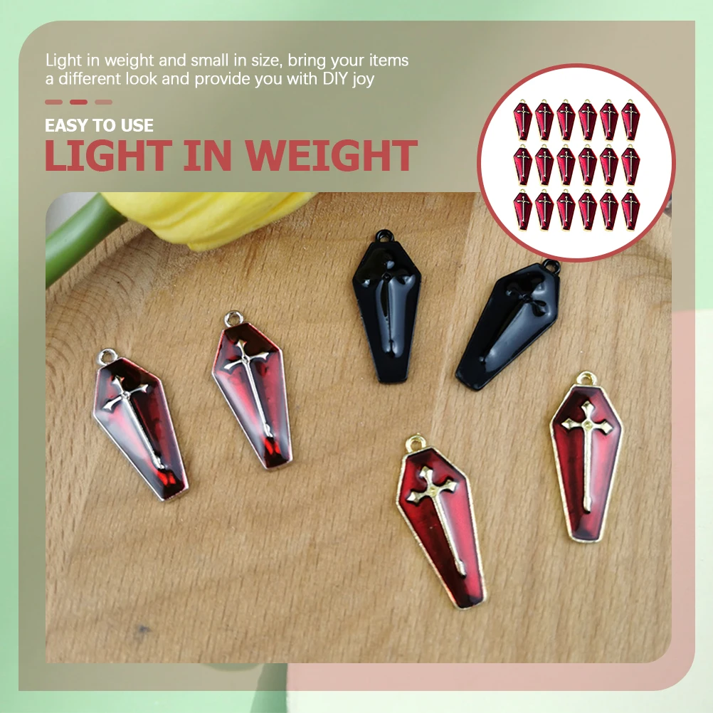 

30 Pcs Coffin Earring Pendant Charms for Bracelets Keychain Casket Craft Halloween Bulk Assorted Jewelry Making