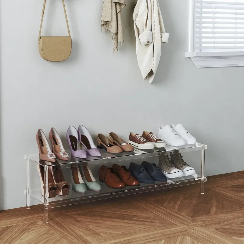 shoe rack, storage wall display rack, second-floor household transparent, indoor and outdoor display rack