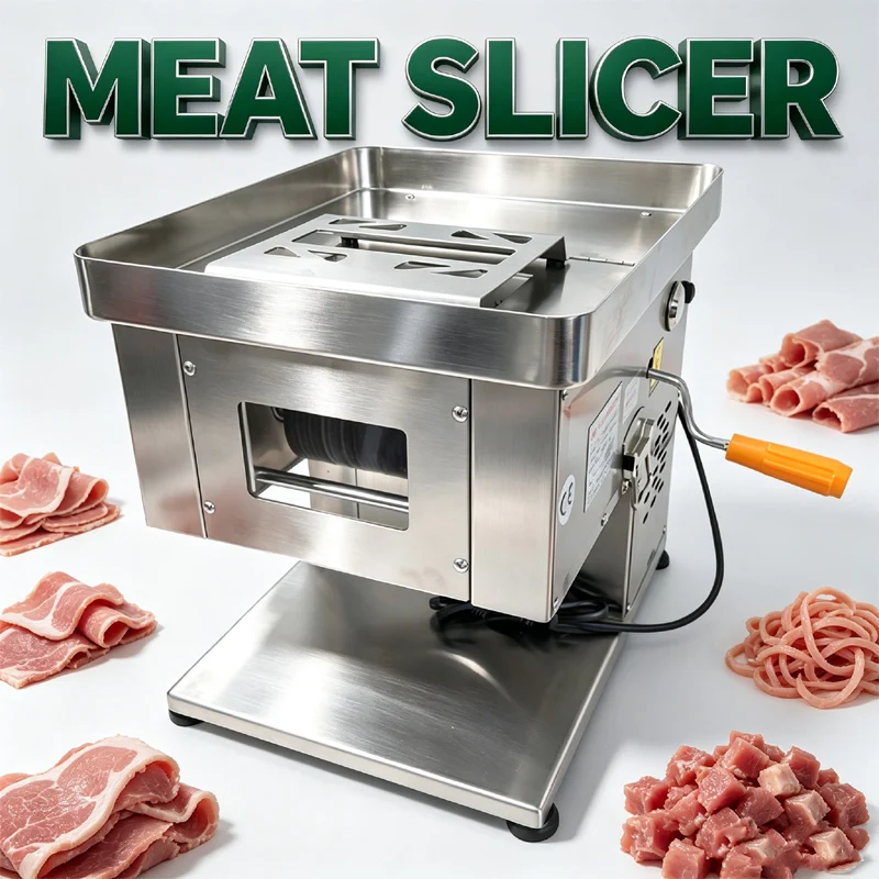 Meat Slicer Commercial Meat Cutter Stainless Steel Meat Slicing Machine Meat Shredded Diced Machine 110v 220v