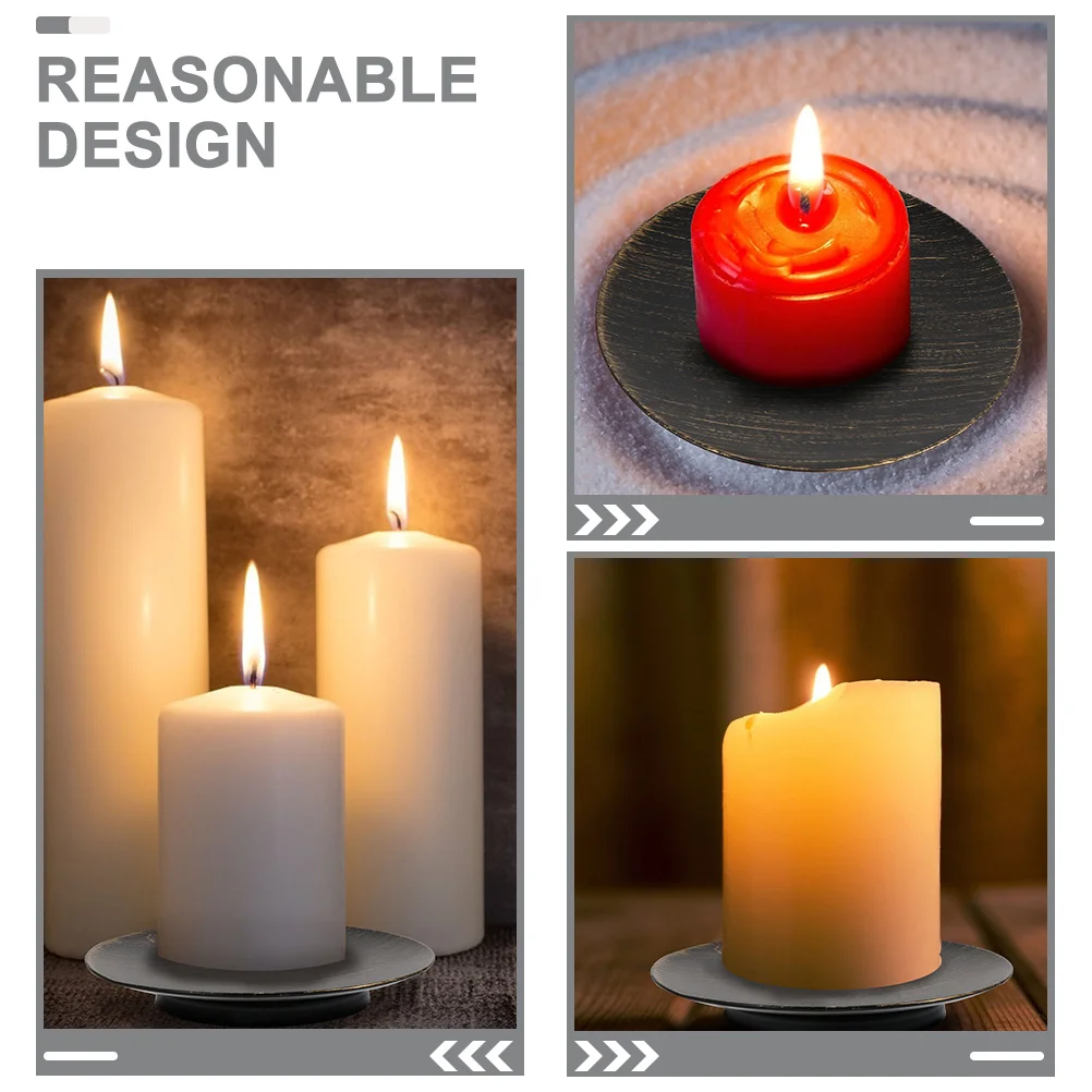 

2Pcs Iron Art Plates Creative Design Home Tabletop Ornaments Decorative Candleholders Romantic Atmosphere Party Wedding