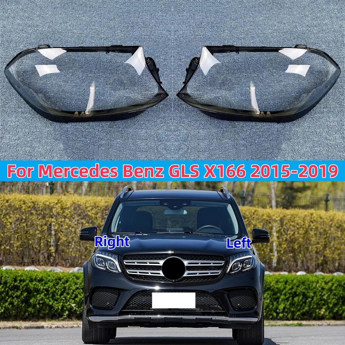 

Крышка передней фары автомобиля для Mercedes-Benz X166 GLS 2015 2016 2017 2018 2019, автомобильная фара, прозрачный стеклянный абажур