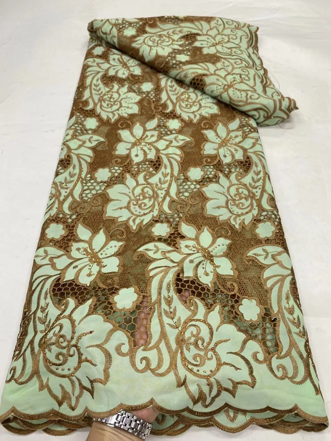 

Black African Lace Fabric with Sequin Red Green French Mesh Fabric for Sewing Women Wedding Party Dresses 5yards DP0252