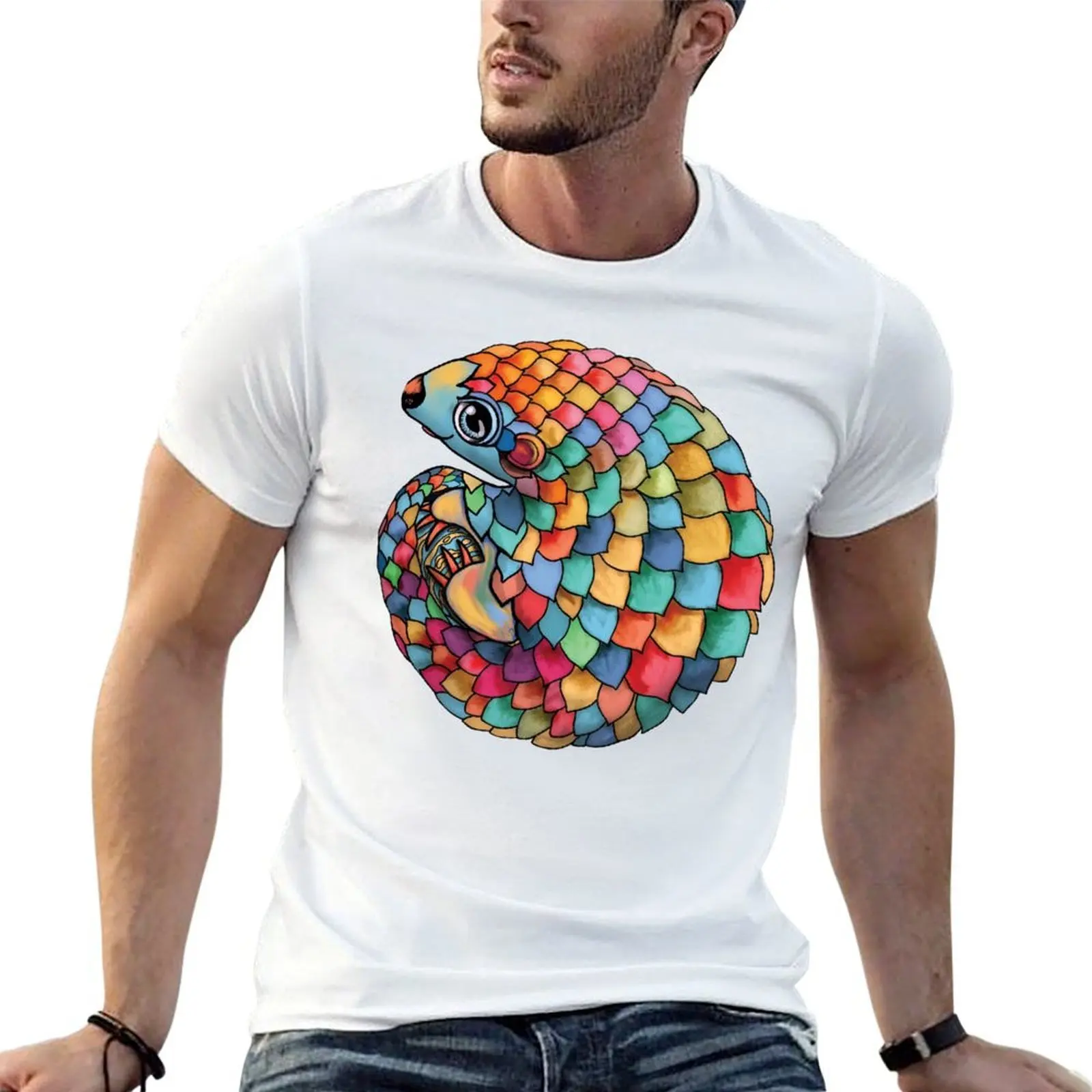 t Rainbow for Pangolin shirt luxury anime man t t shirts man man shirt T-Shirt plain