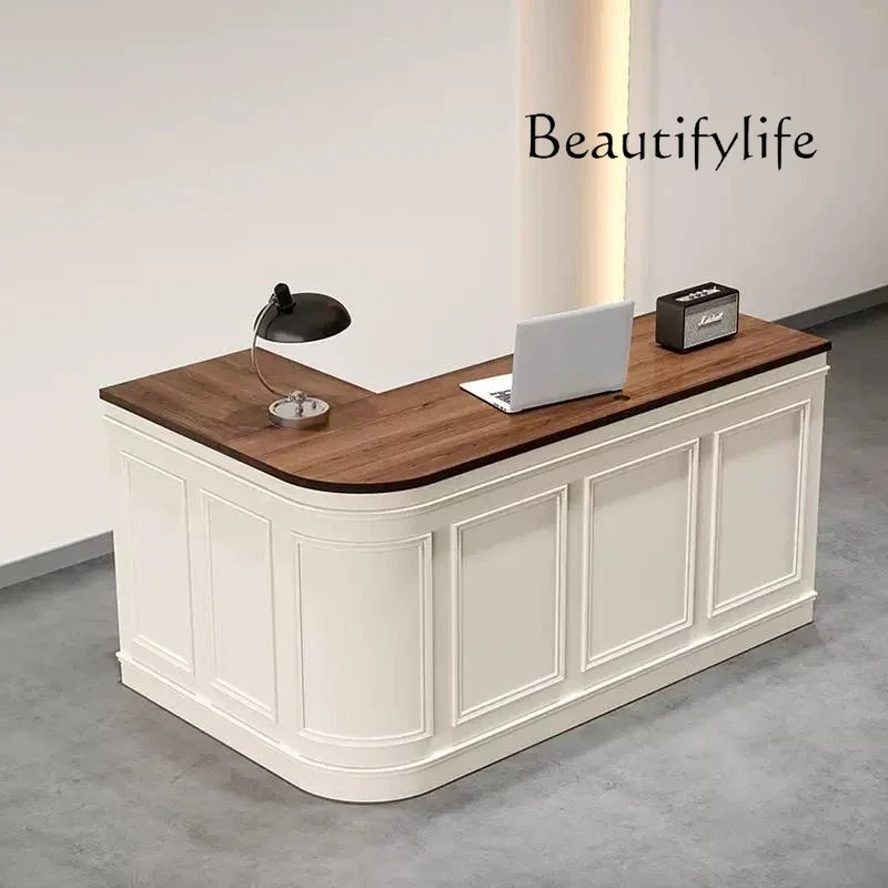 XX French Bar Checkout Page Clothing Store Small Front Desk Reception Corner L-shaped Flower Shop Studio Bar Table
