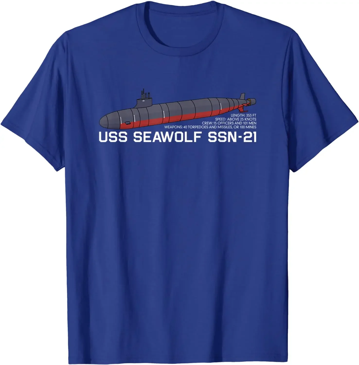 USS Seawolf SSN-21 Submarine Graphic Gift Men T-Shirt Size S-5XL oversized t shirt  harajuku  streetwear  graphic t shirts