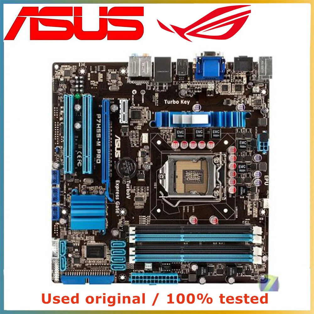 

Для Intel H55 для ASUS P7H55-M Pro Материнская плата для компьютера LGA 1156 DDR3 16G десктопная материнская плата SATA II PCI-E 2,0 X16