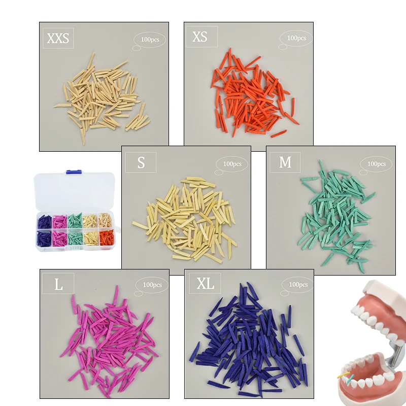 

600Pcs/box Dental Diamond Wedges Autoclave Tooth Gap Plastic Disposable Interdental Composite Restoration Dentistry Materials