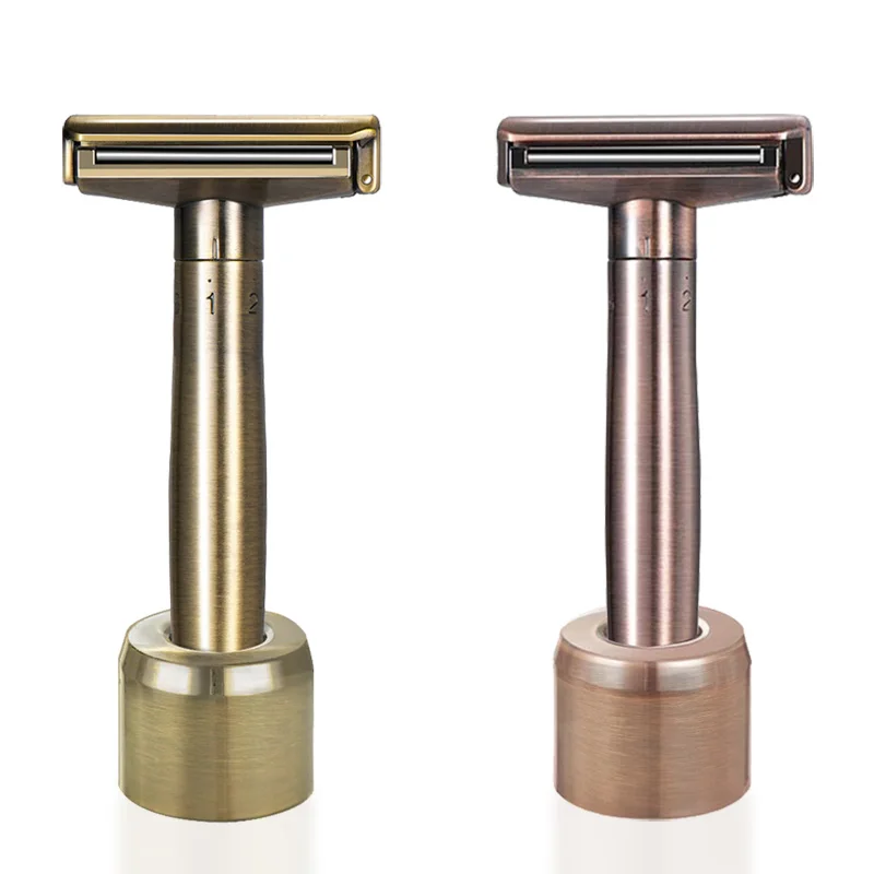 Adjustable Safety Razor Double Edge Zinc Razors For Men With Holder 10 Blades New Fashion Style