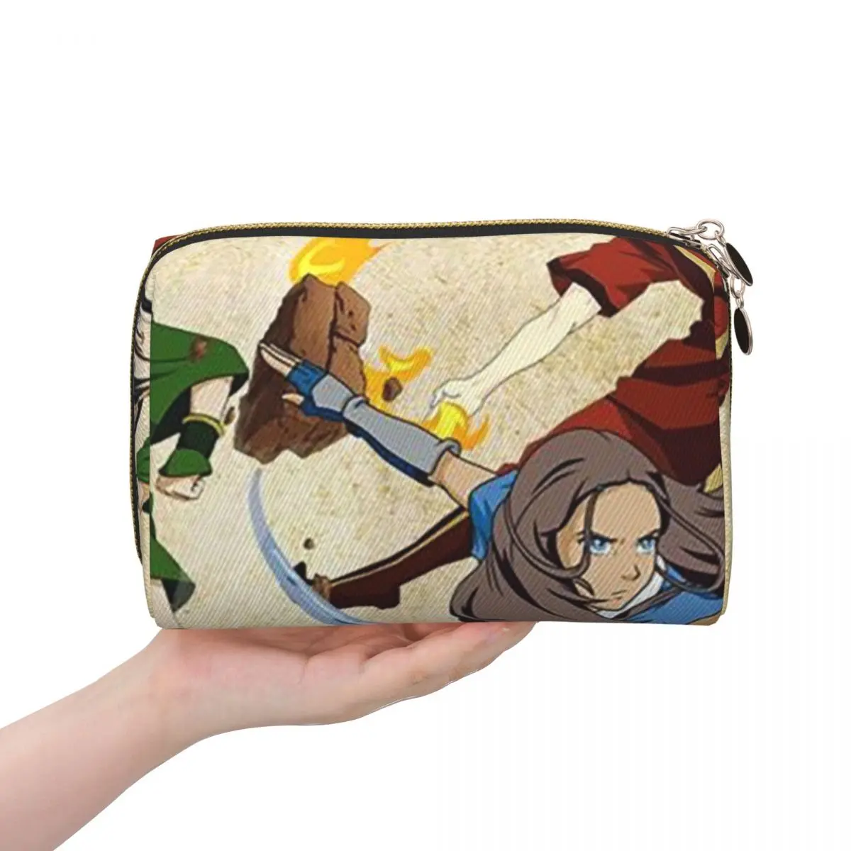 Avatar The Last Airdobladora Cartoon Women Cosmetic Bag Travel Makeup Organizer Pouch Toiletry Storage Dopp Kit Case