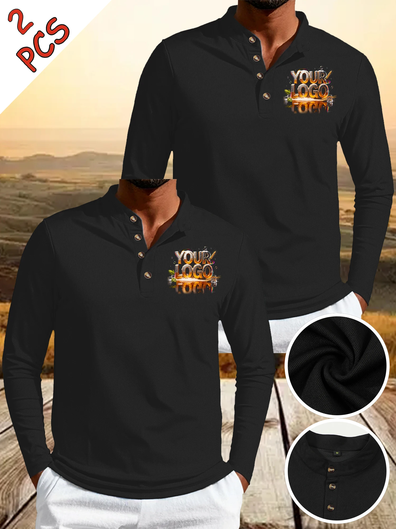 Customized autumn home polo shirt with comfortable, breathable and slightly elastic fabric, can be gifted to family and friends