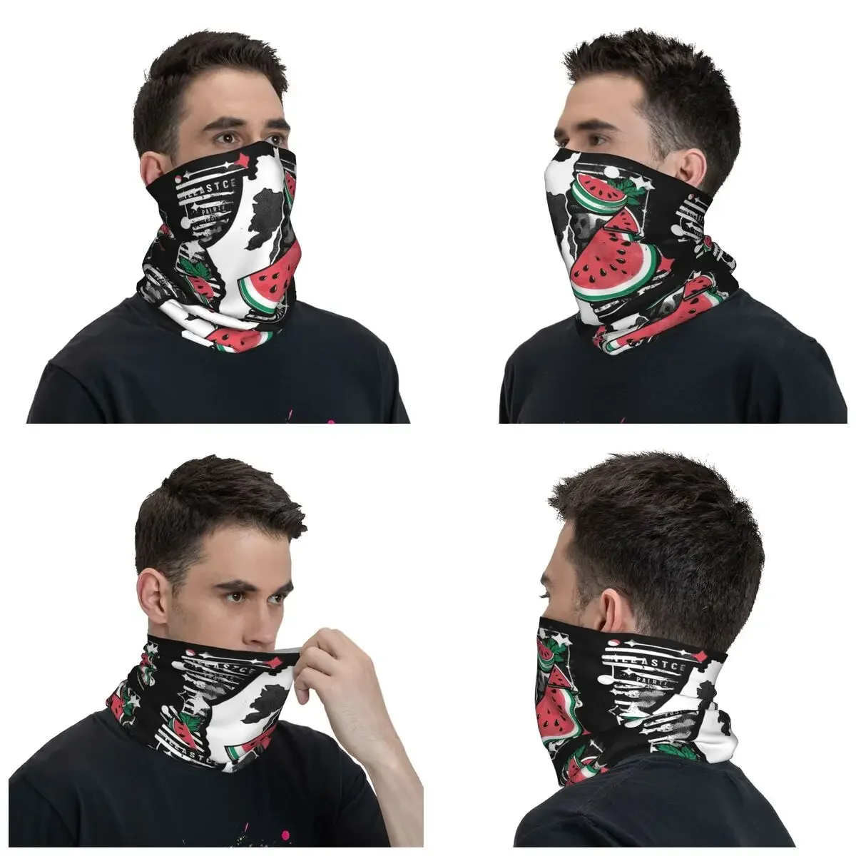 Watermeloen Bandana Nek Gaiter Bedrukt Bivakmutsen Magische Sjaal Multi-Use Hoofdband Running Unisex Volwassen