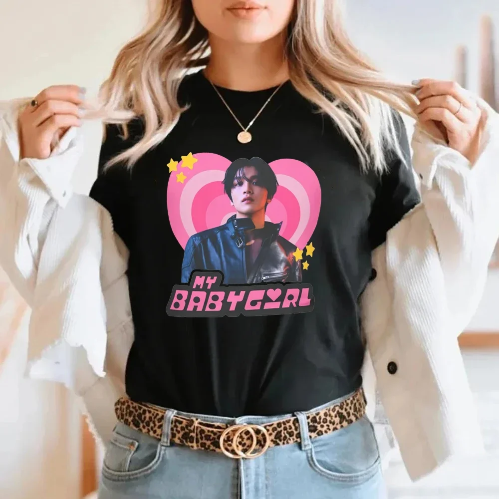 

Лето 2022, повседневная модная рубашка с круглым вырезом K-Pop Haechan Harajuku, модная футболка с принтом Haechan Y2k Babygirl Bootleg Merch