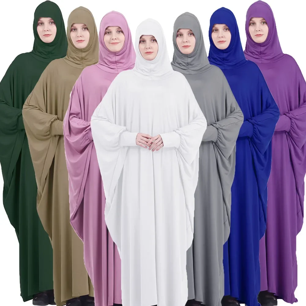 

Muslim Women One Piece Prayer Garment Dress Hooded Abaya Ramadan Eid Islam Clothing Dubai Robe Turkey Burqa Kaftan Jalabiya Gown