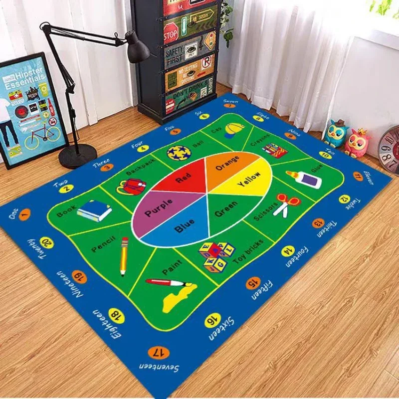 Play Rug Playroom Floor Mat Alphabet Numbers Animals Educational Area Crawling Rugs Room Classroom Nursery BedRoom Decor Carpet