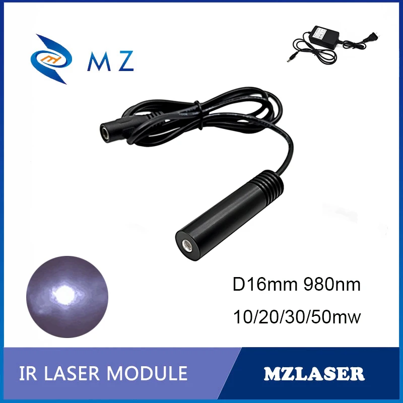 

Infrared Dot Laser Module D16x63mm 980nm 10/20/30/50mw Single-Mode With Adapter Supply Industrial Grade