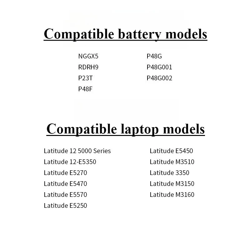 New NGGX5 11.4V 4000mAh Laptop Battery for DELL Latitude E5270 E5470 M3510 E5570 E5550 E5570 JY8D6 954DF 0RDRH9 Batteries