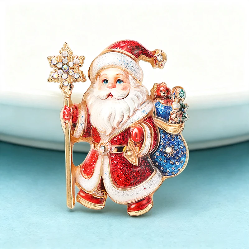 Wuli&baby Schöne Weihnachtsmann-Broschen für Damen und Herren, als Geschenk für Weihnachten, Vatertag, Partys, Broschen-Pins, Neujahrsgeschenke – Detail 3