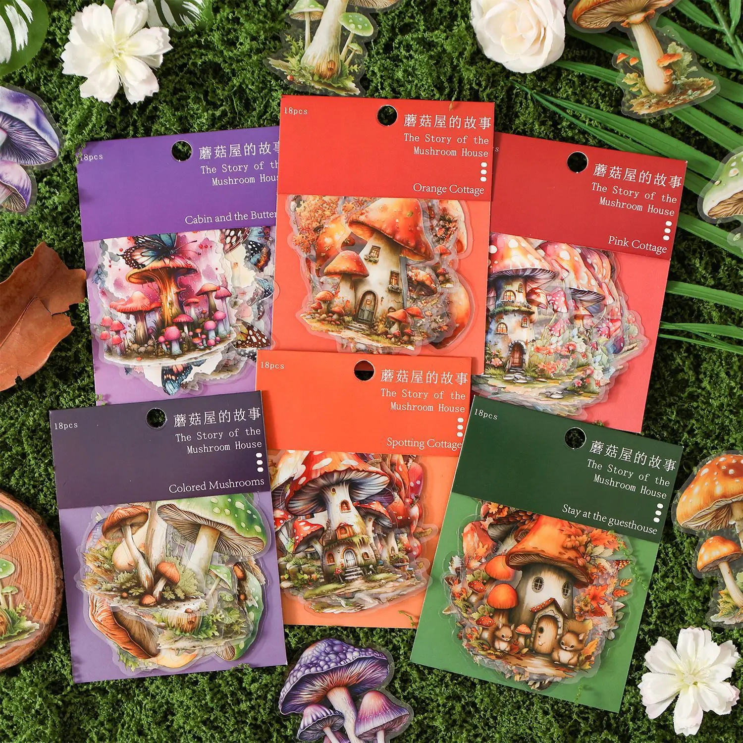 

18pcs/lot Kawaii Stationery Stickers The Story of Mushroom House Diary Decorative Mobile Stickers Scrapbooking DIY Craft Sticker